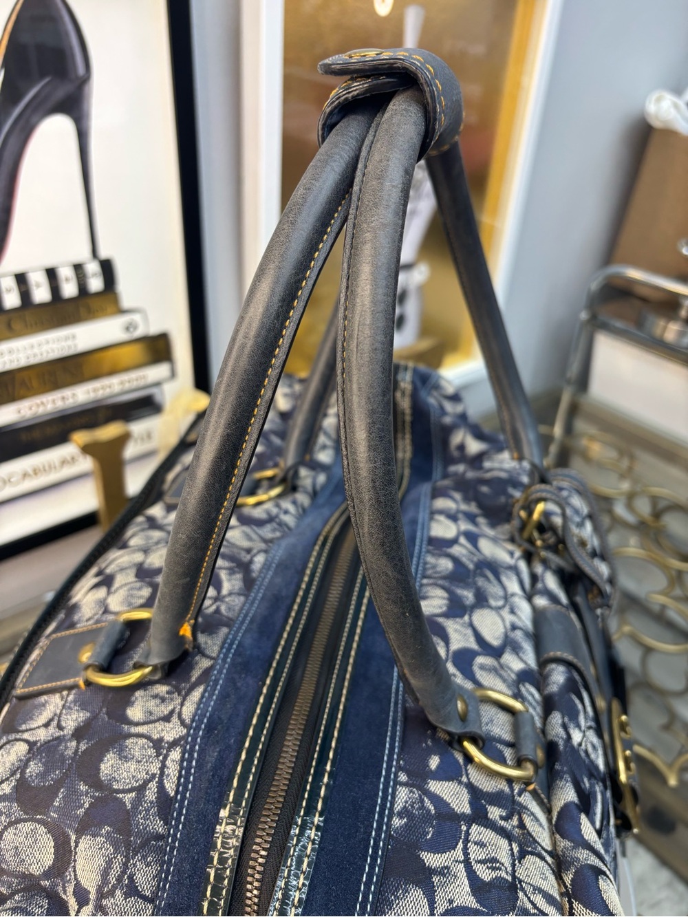 Coach RARE 2005 vintage Signature tie dye Denim Duffel/Carryall travel bag EUC - Picture 11 of 17